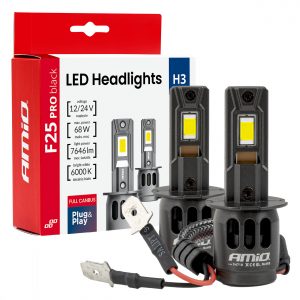 Kit LED Serie F25 PRO BLACK FULL CANBUS H3 68W 12V 24V AMIO