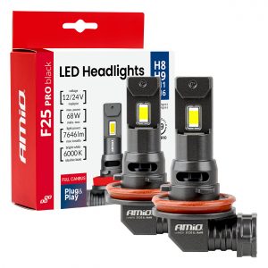 Kit LED Serie F25 PRO BLACK FULL CANBUS H7 68W 12V 24V AMIO